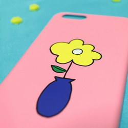 「青い花瓶 黄色い花」iPhone/Android各種 スマホケース 2枚目の画像