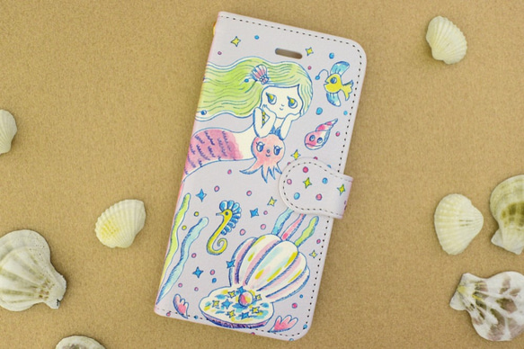 「人魚のお庭」iPhone各種 手帳型スマホケース 1枚目の画像