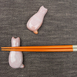 ねこ箸置き（紫）２客組 1枚目の画像