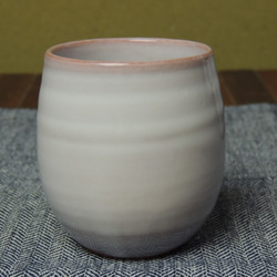 萩燒圓形茶杯（白） 第3張的照片