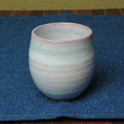 圓形茶杯（藍x白） 第2張的照片