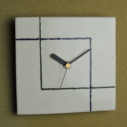 壁掛け時計（ライン　グリーン×ブルー） 4枚目の画像