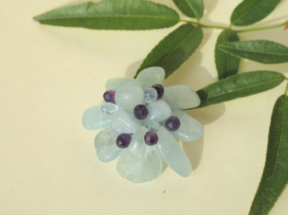 Flower Brooch ~Aqua Blue~ 1枚目の画像