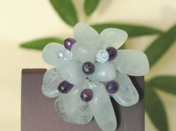 Flower Brooch ~Aqua Blue~ 2枚目の画像