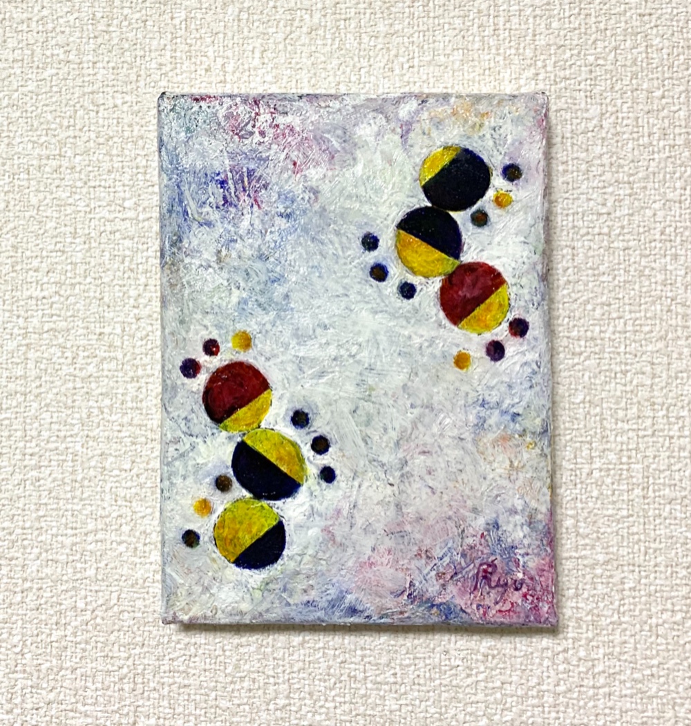 絵画　油絵　原画　一点物　カエル　イエロー　ポップ　現代アート　SM