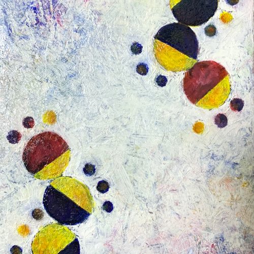 絵画油絵原画一点物カエルイエローポップ現代アートSM