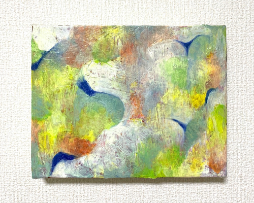 イエロー系 抽象油彩画 サインあり 0_13b7dcf3365838e0c53073f859c2