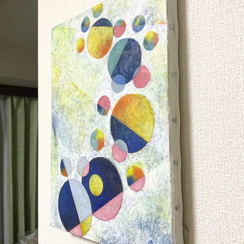 原画 油絵 ファーストステップ 足跡のアート 絵画 抽象画 F4号