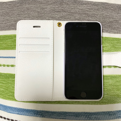 手帳型スマホケース ねこねこ iPhone Android ブック型 モダンアート 8枚目の画像