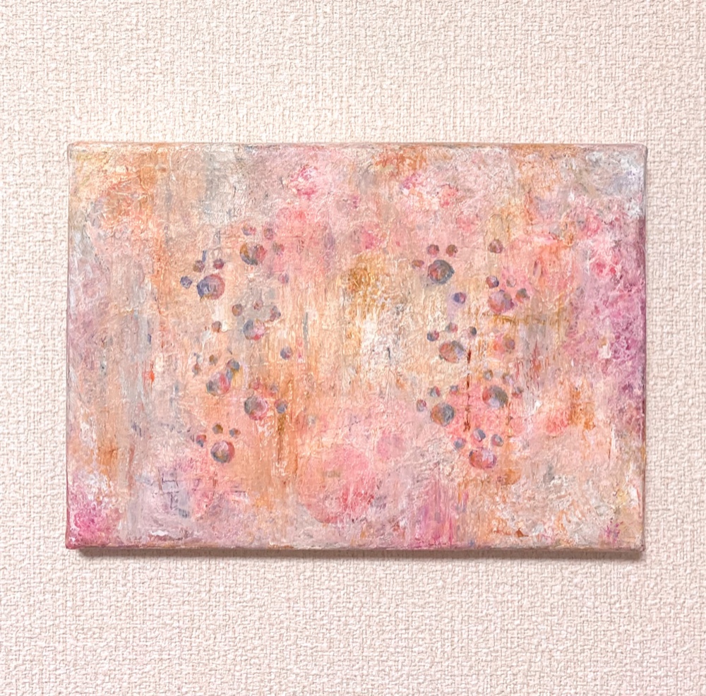 絵画 ひび割れ/S10号 855 油絵/抽象画風/自然のパターン/亀裂