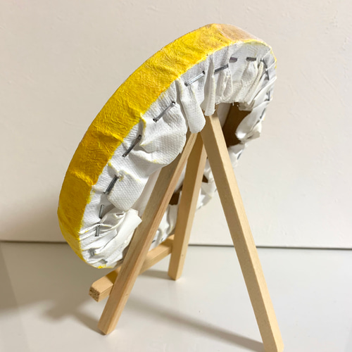 原画 油絵 煌きのレモンウォーター ミニイーゼル付き レモンの