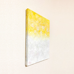 原画 油絵 陽だまり 太陽の光のアート 絵画 抽象画 F4号 黄色×白 モダンアート 2枚目の画像