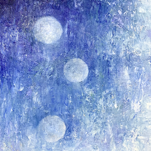 絵画 油絵 原画 抽象画 現代アート ブルー 夏 インテリア F4 - メルカリ