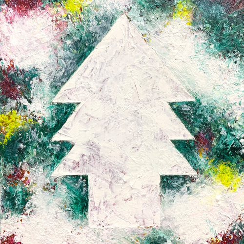 絵画781 油絵/抽象画風/植物/S4号 純手描きの油絵 抽象画 玄関飾り 応接間掛画 廊下壁画M