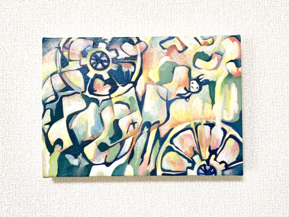 異世界の油絵【黄泉川】1点物の原画/作者サイン入り◆サムホールサイズ 異世界の油絵【黄泉川】1点物の原画/作者サイン入り◆サムホールサイズ