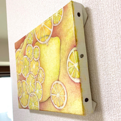 原画 油絵 レモネード日和 レモンのアート 抽象画  SM/サムホール イエロー モダンアート 3枚目の画像