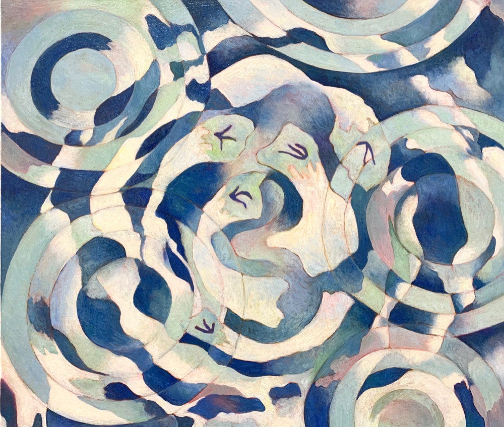 海外並行輸入正規品 【UKラブ】油絵　原画　抽象画　北欧　リンゴ　アート　インテリア　SM 絵画