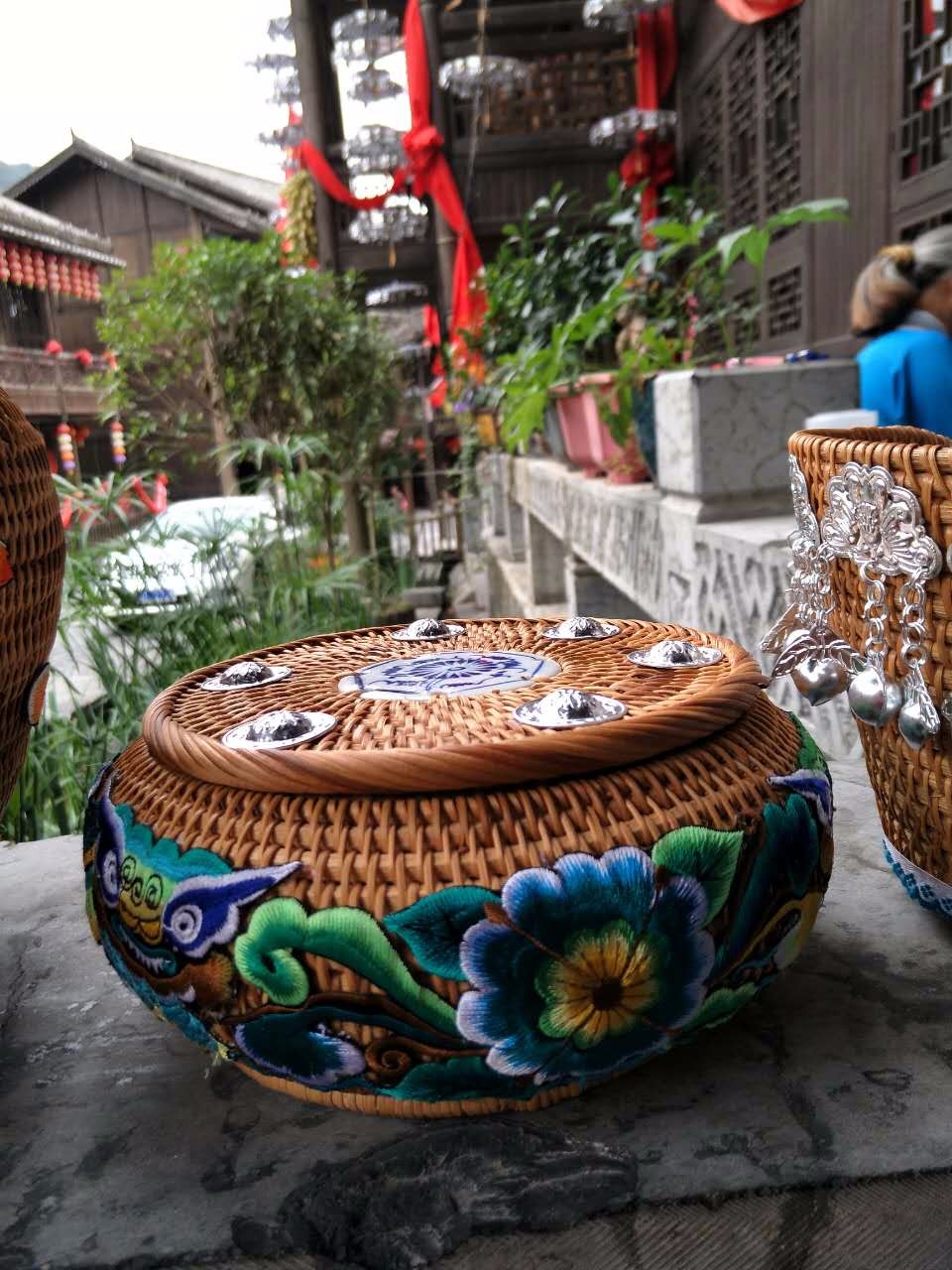 囲碁の碁の箱の刺繍版