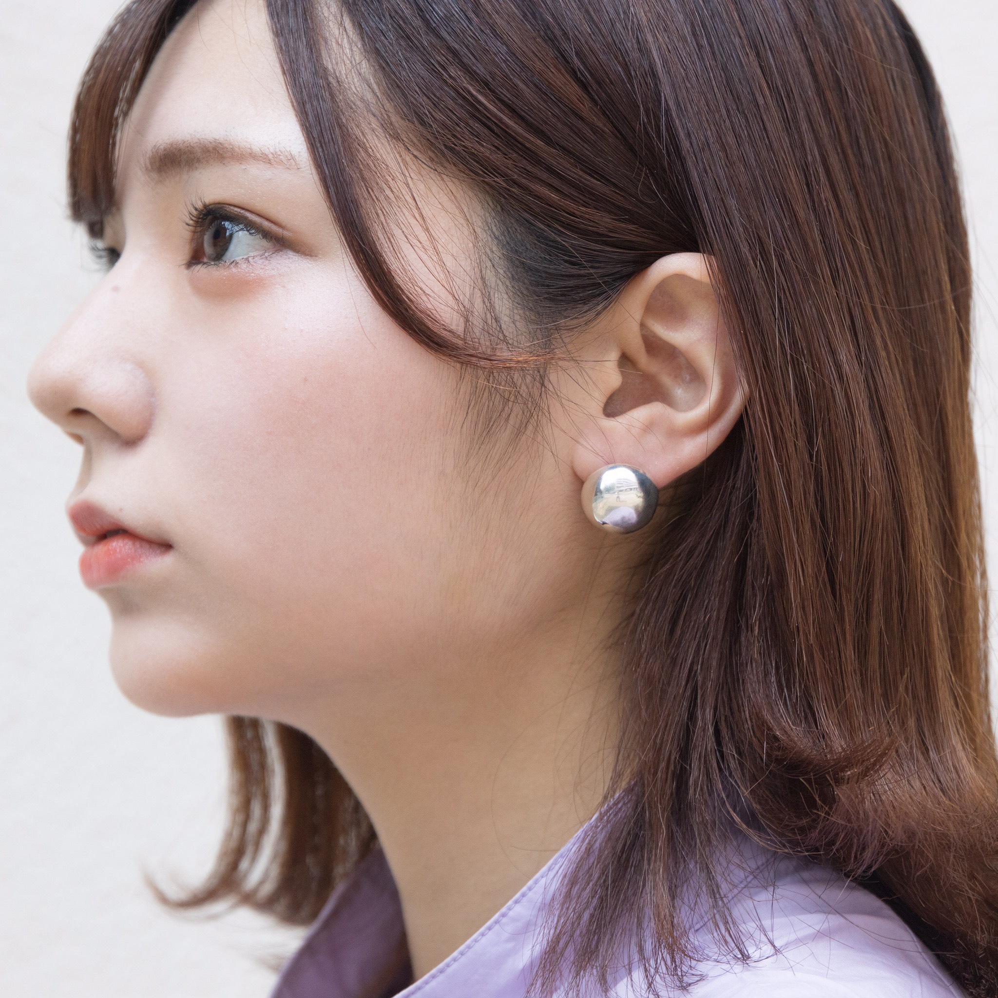 Planet (silver) 半球 ピアス