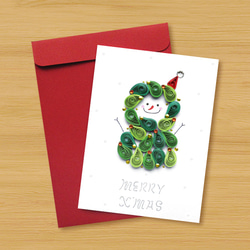 手作りのロール紙カード：遊び心のあるクリスマス-スノーマン 3枚目の画像