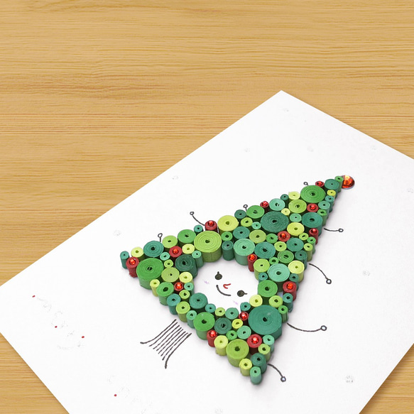 手工捲紙卡片：可愛魔幻點點聖誕 - 聖誕樹 第2張的照片