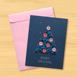 手作りのロールカード：星空series_ロマンチックな花がクリスマスツリーを歩き回る（クリスマスカード、クリスマス） 3枚目の画像