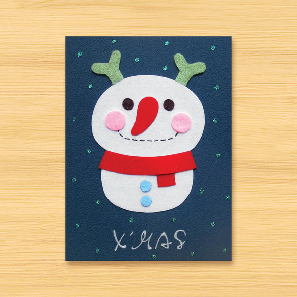 手工卡片：麋鹿雪人 A（聖誕卡、聖誕節） 第1張的照片