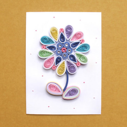 手作りの圧延紙カード：Flower_B（マザーカード、サンキューカード、バレンタインカード、ユニバーサルカード） 1枚目の画像