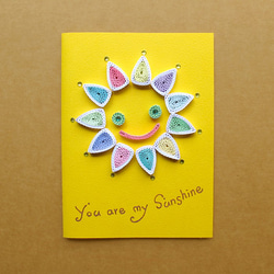 手工捲紙卡片：You are my sunshine _B（情人卡、感謝卡、母親卡、父親卡） 第1張的照片