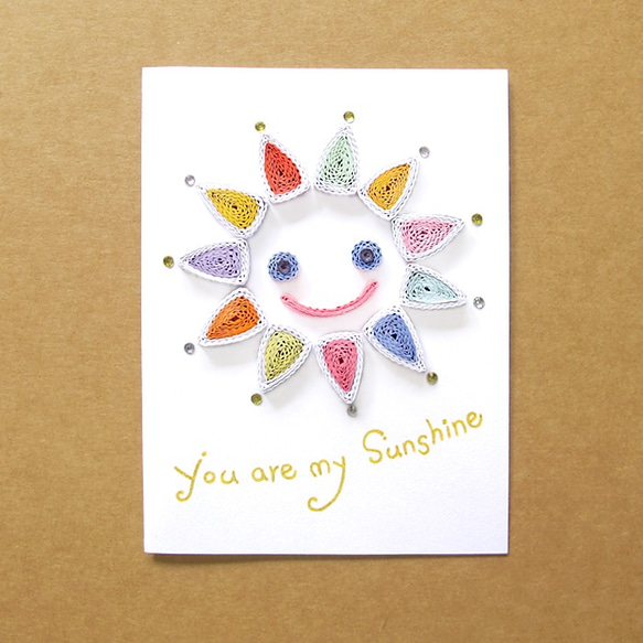 手工捲紙卡片：You are my sunshine _A（情人卡、感謝卡、母親卡、父親卡） 第1張的照片