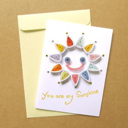 手工捲紙卡片：You are my sunshine _A（情人卡、感謝卡、母親卡、父親卡） 第3張的照片