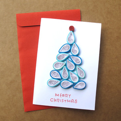 ハンドロールカード：クリスマスツリーB（クリスマスカード、クリスマス） 3枚目の画像
