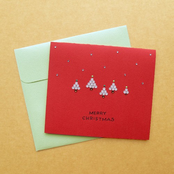 手工貼鑽卡片：聖誕小小森林 A （聖誕節、聖誕樹） 第3張的照片