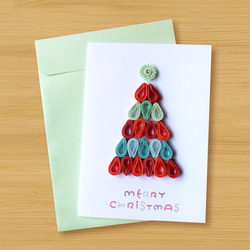 ハンドロールカード：梨ツリーA（クリスマスカード、クリスマス） 3枚目の画像