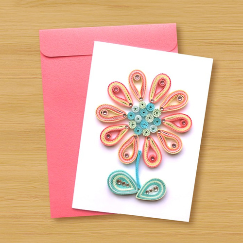 手作りのロールカード：Flower_B2（マザーカード、サンキューカード