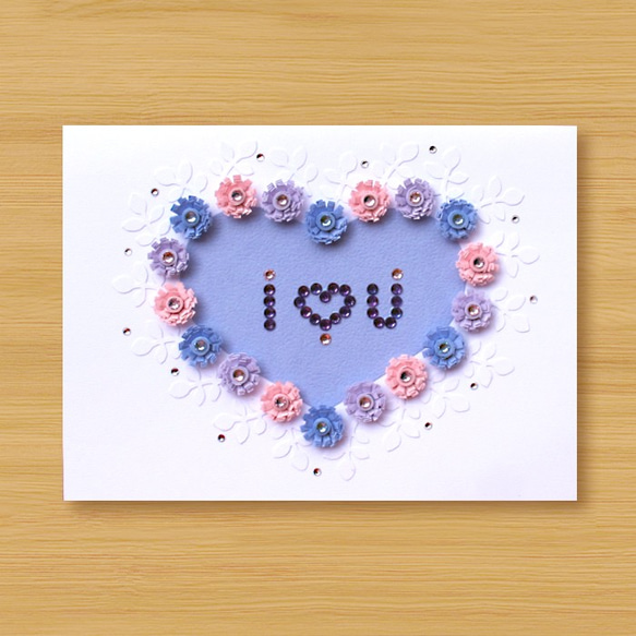 ハンドロールカード：愛I愛You_Cのムード（母カード、バレンタインカード、​​結婚式のグリーティングカード） 1枚目の画像