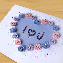 ハンドロールカード：愛I愛You_Cのムード（母カード、バレンタインカード、​​結婚式のグリーティングカード） 2枚目の画像