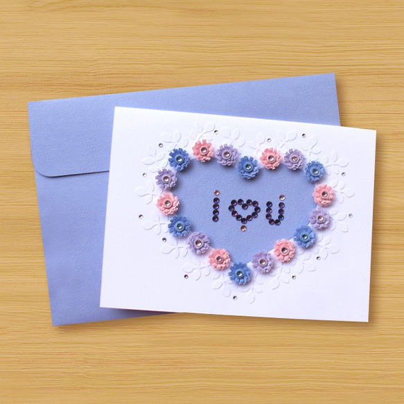 ハンドロールカード：愛I愛You_Cのムード（母カード、バレンタインカード、​​結婚式のグリーティングカード） 3枚目の画像