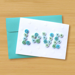 ハンドロールカード：パターンLove_B（マザーカード、バレンタインカード、​​結婚式のグリーティングカード） 3枚目の画像