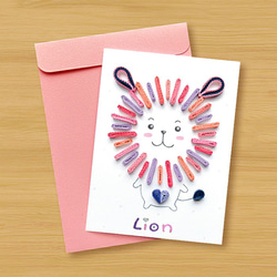 手工捲紙卡片：Sweet Lion _Girl（生日卡、感謝卡、情人卡、萬用卡） 第3張的照片