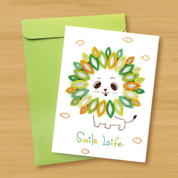 手工捲紙卡片：小獅子 Smile Life_D（感謝卡、生日卡、萬用卡、加油卡） 第2張的照片