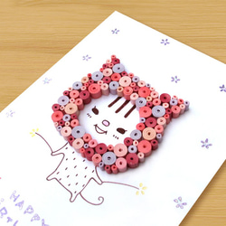 ハンドロールカード：1滞在孟子猫の誕生日はハッピーバースデー（誕生日カード、バレンタインカード、​​新年のグリーティングカード、 2枚目の画像