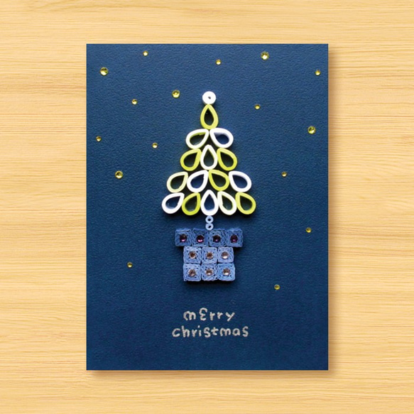 手工捲紙卡片：聖誕祝福小盆栽 merry christmas_G（聖誕卡、聖誕樹） 第1張的照片