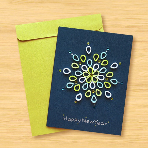 手工捲紙卡片：閃亮火花賀新年（新年賀卡、感謝卡、萬用卡） 第3張的照片