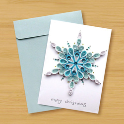 手作りのロールカード：アイスクリスタルsnowflake_Aでのクリスマスの願い（クリスマスカード、クリスマス、スノーフレーク） 3枚目の画像