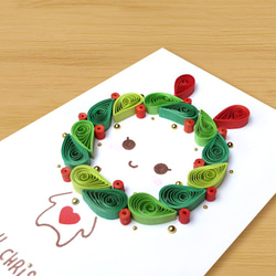 手工捲紙卡片：可愛聖誕兔_A（聖誕卡、聖誕節、兔子） 第2張的照片