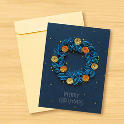 手工捲紙卡片：星空系列_花草漫遊聖誕花圈（聖誕卡、聖誕節） 第3張的照片