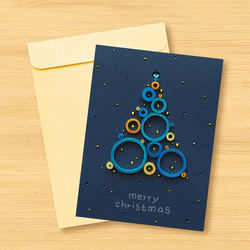 手工捲紙卡片：星空系列_來自遠方的祝福，夢幻泡泡聖誕樹（聖誕卡、聖誕節、聖誕樹） 第3張的照片