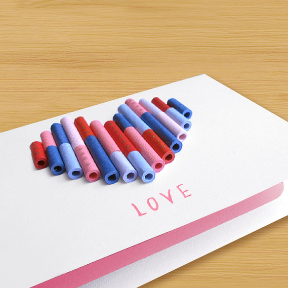 ハンドロール紙のカード_層の愛B .....バレンタインカード、​​マザーカード、ウェディンググリーティングカード 3枚目の画像