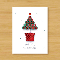 手工捲紙卡片：聖誕祝福小盆栽 merry christmas_I（聖誕卡、聖誕樹） 第1張的照片